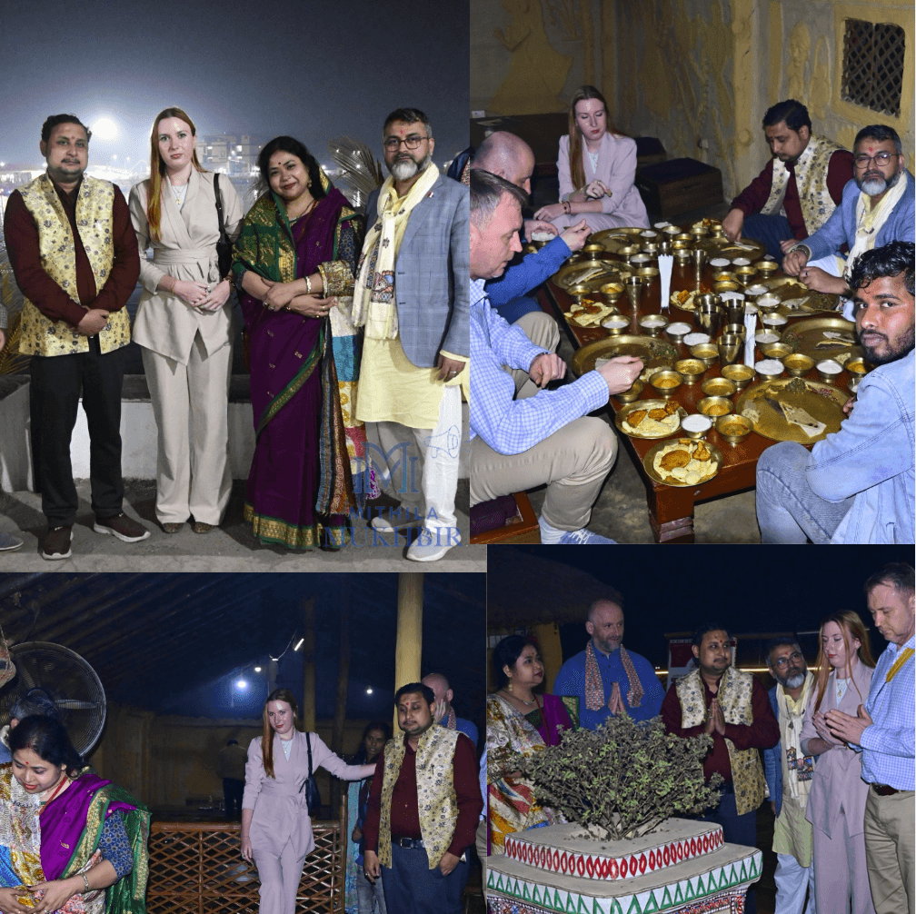 मिथिला हाट देखकर अभिभूत हुई पोलिश महिला डॉ.जैक मिलर,राज्यसभा सांसद संजय कुमार झा की  दूरदर्शिता की हुई  कायल