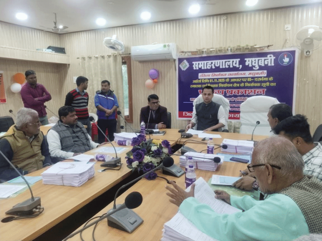 दरभंगा स्नातक एवं शिक्षक निर्वाचन क्षेत्र की निर्वाचक सूची प्रारूप प्रकाशन पर मधुबनी जिला पदाधिकारी की बैठक आयोजित
