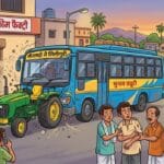 लौकहा बस हादसा ट्रैक्टर फैक्ट्री टक्कर