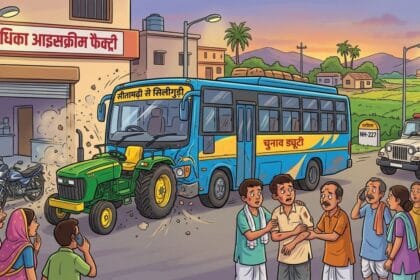 लौकहा बस हादसा ट्रैक्टर फैक्ट्री टक्कर