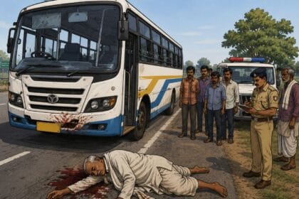 फुलपरास एनएच-27 पर बस हादसे में वृद्ध की मौत