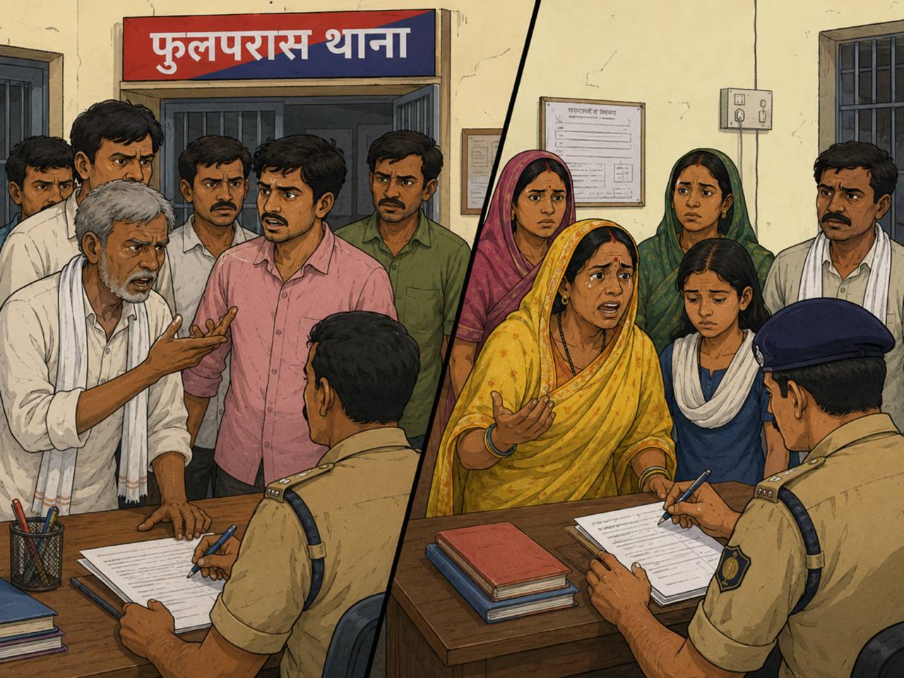 फुलपरास के धर्मडीहा-खोपा मामले में दोनों पक्षों की प्राथमिकी