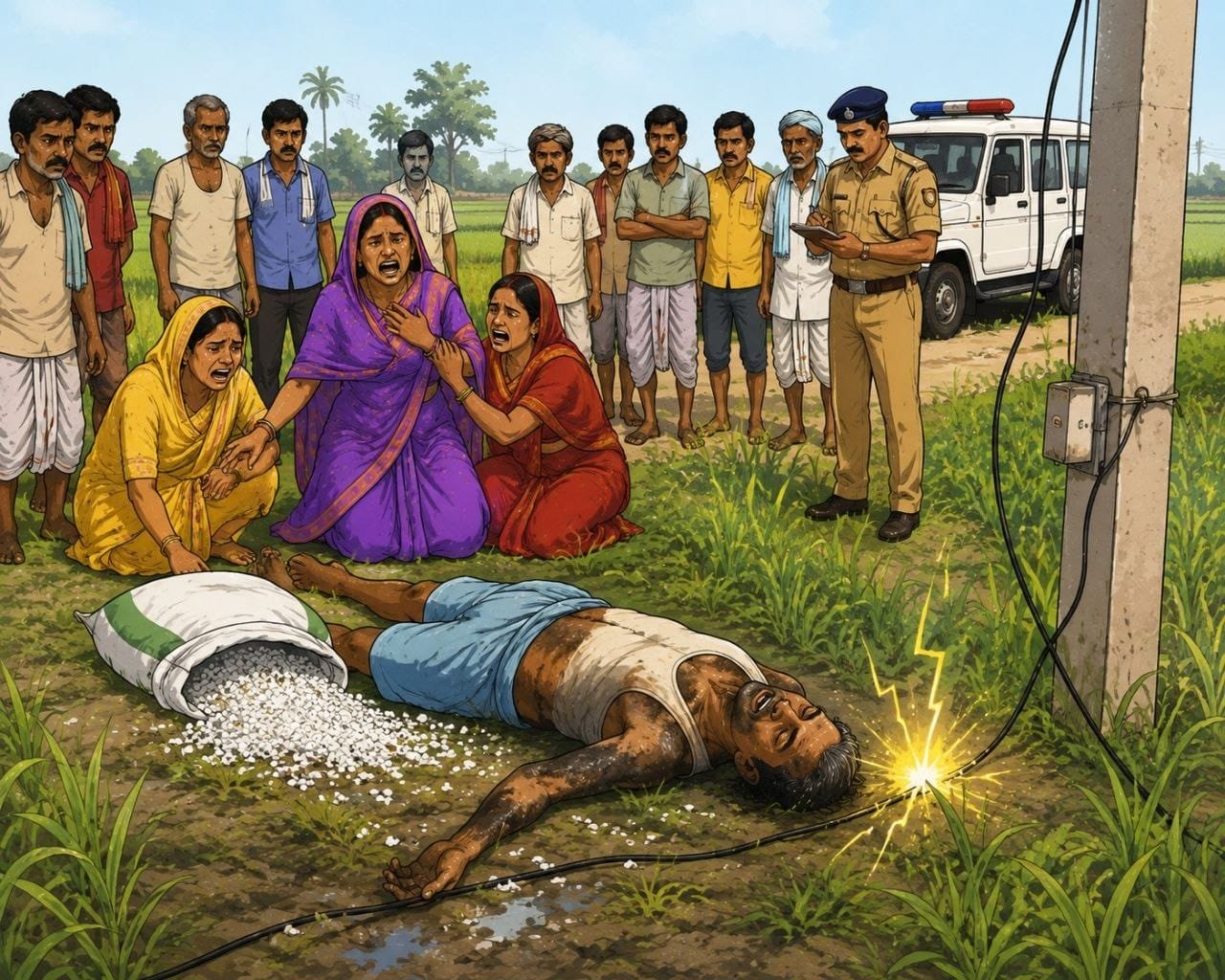 घोघरडीहा के केवटना में करंट लगने से किसान की मौत