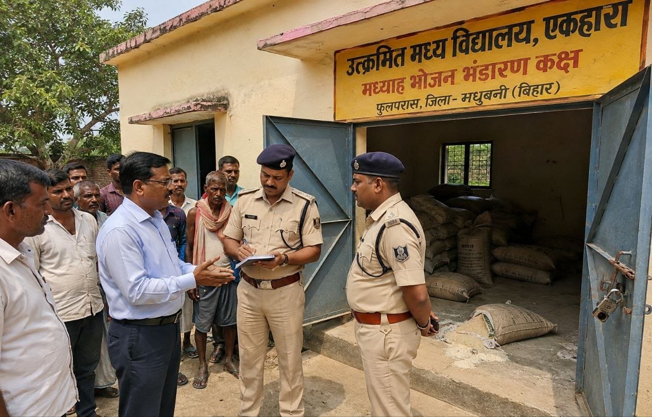 फुलपरास के एकहारा विद्यालय में चावल चोरी का मामला